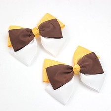 Happy Fall Ribbon Hair Bow Clips 3.5" for Girls, Cute Handmade Alligator Barr...