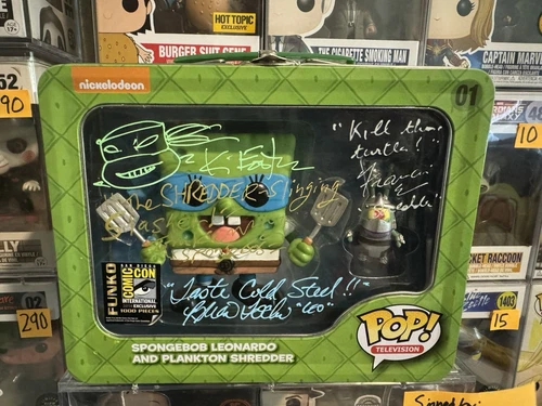 Funko Pop!- SpongeBob Leonardo & Plankton Shredder - 2014 SDCC (1000 Pcs) Auto
