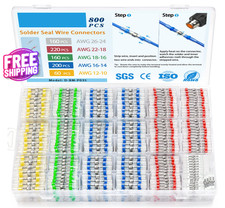 800 Conectores De Empalme A Tope Termorretractiles Para Cables Electricos NUEVO