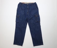 Vintage 90s Y2K Streetwear Mens 38x30 Faded Baggy Wide Leg Cargo Denim Jeans