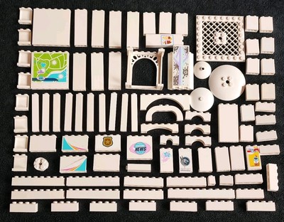 Lego Wandpaneele weiß 200g Gebäude Stützsäule Säule Bogen Stein Konvolut Lot
