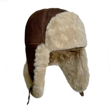 Handmade Russian Ushanka  Aviator Trapper Hat – Real Shearling Sheepskin Hat