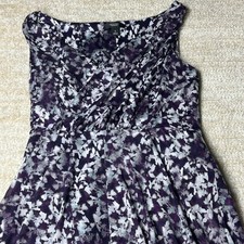 Simply Vera Vera Wang Dress Womens S Purple Floral V-Neck Wrap Maxi A-Line