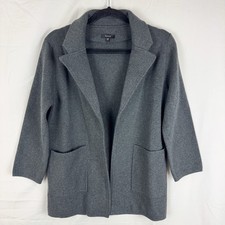 Quince Organic Cotton Blazer Size XS Coatigan Gray Heavy Knit Cardigan