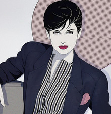 GIA CARANGI - Patrick Nagel Inspired Fashion Model Giclee Pop Art Poster Print