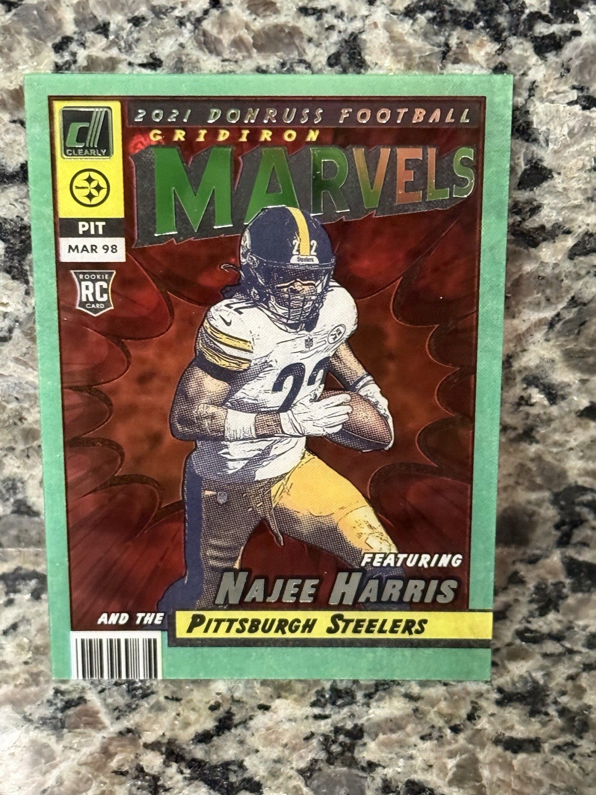 2021 Clearly Donruss Football Najee Harris Marvels Case Hit Rookie Card RC