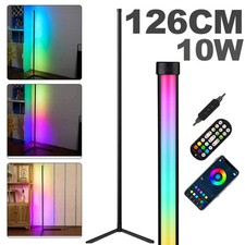 50" Tall RGB Floor Corner Lamp Light Stand Remote Control LED Streaming Pub Bar