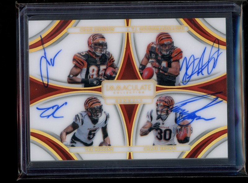 Chad Johnson Chase Brown Tee Higgins TJ 2024 Immaculate Quad Auto /99