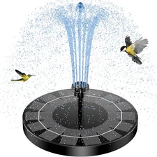 Solar Fountain Pump 2.5W, 6.7" Solar Powered Water Fountain Pump for Bird Bath, 