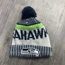 Seattle Seahawks Beanie Winter Knit Hat Cap Cuffed Hat Cap Pom New Era       