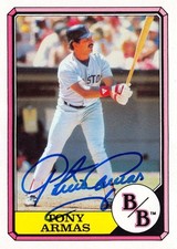 Tony Armas autographed baseball card 1986 Topps Boardwalk #15 (Boston Red Sox)