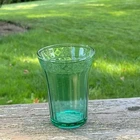 Vintage Jeannette Ultramarine Doric & Pansy Tumbler 9 Ounces Depression Glass