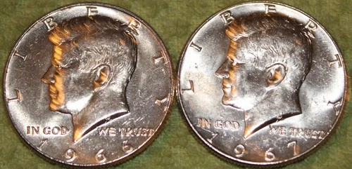 1966 & 1967 Kennedy Half Dollars - Both Are Uncirculated