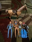 Vintage 2  Johnny West Marx Figures Plus Horse And Accessories Estate Find