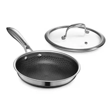 Hybrid Nonstick 8-Inch Frying Pan with Tempered Glass Lid, Stay-Cool Handle, ...