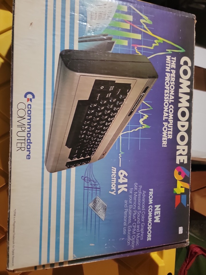 A Commodore 64 in nice condition with its original box is a jaw-dropping piece of computing history — the best-selling personal computer model of all time, made in the USA.