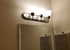 KICHLER Independence 24 in 3-Light Chrome Vanity Light w Frosted Glass 5337CHS