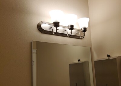 KICHLER Independence 24 in 3-Light Chrome Vanity Light w Frosted Glass 5337CHS