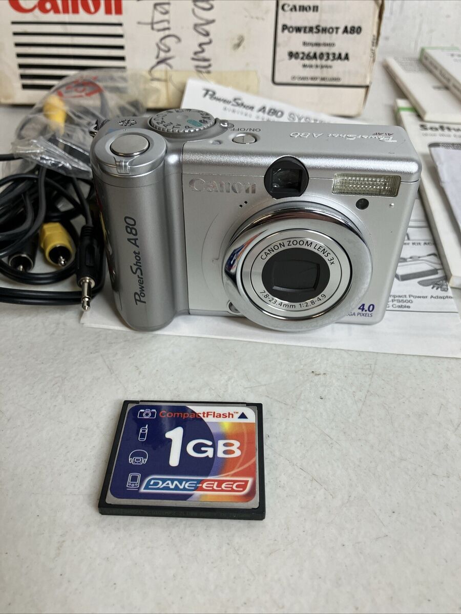 CANON PowerShot A80 Digital Camera, 4MP, Unique Accessories CANON PowerShot A80 Digital Camera, 4MP, Unique Accessories