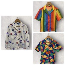 Lot of 3 Women's Vintage 70 s Button Down Shirts Boho Colorful Fits Size Large