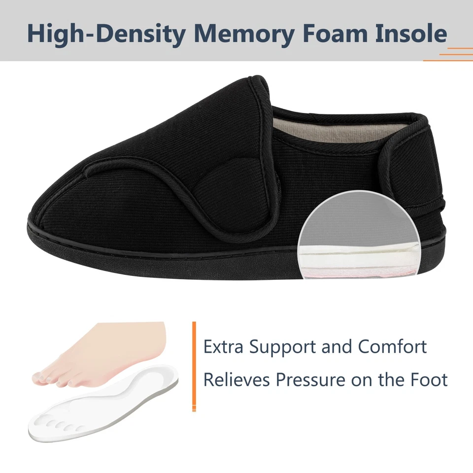 Herren Dianetiker Wide Fit Passform Slipper Winter Warm Orthopädische Schuhe - Bild 3 von 4