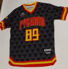 Black Pyramid #89 Jersey 2018-2019 Shirt Medium Black Red Yellow V Neck LA Cali