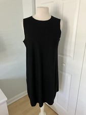 Eileen Fisher NWOT Black Shift Sleeveless Dress Wool Size Small Petite