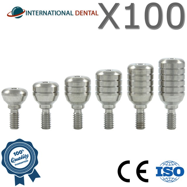 100 Titanium Healing Cap Normal 4.6mm, Dental Implant Abutment Internal