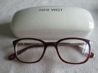 Nine West Gold / Rot Brillengestell. NW 8003. Mit Koffer.