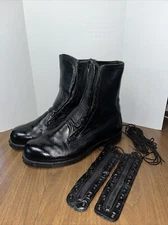 Vtg Defense Logistics Agency Military Pilots Boots Size 8E Black w/ Zippers