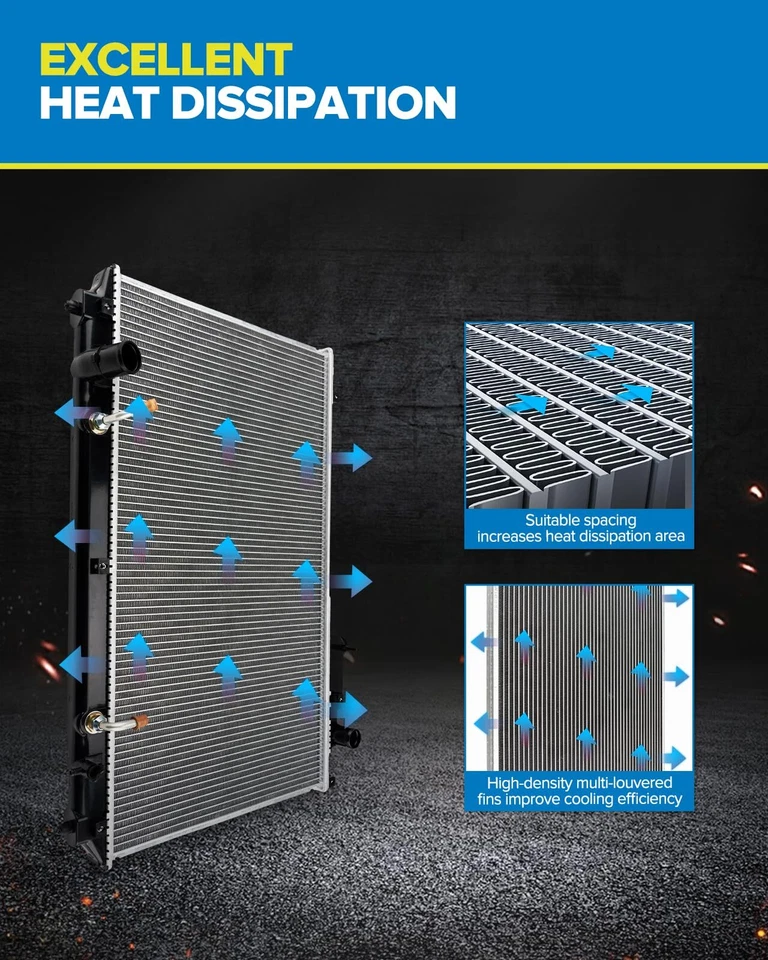 Aluminum  Radiator for Mazda CX-7 CX7 2007 2008 2009 2010 2011 2012 2.3L CU2918 Foto 4 de 4