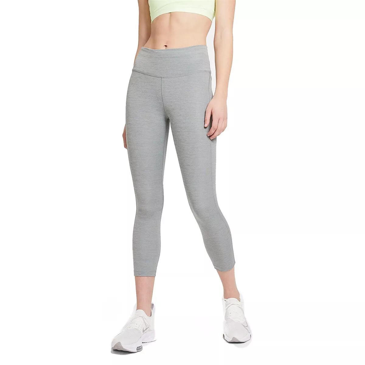 NEW Nike Women's Fast Cropped Mesh Running Leggings - CZ9238-084 - Grey -  Medium