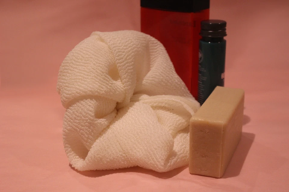 Pack of TWO Japanese Wash Cloths. Exfoliating. Bath. Shower. Beauty. Skin. Body.