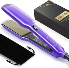 Wavytalk Hair Straightener, 1.7 Inch Wide Titanium Flat Iron for Hair, Profes...