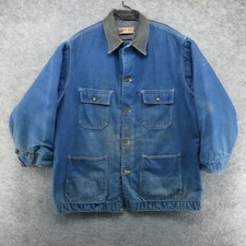 VTG Big Mac Jacket Mens XL Blue Blanket Lined Denim Chore Coat Barn Field Button