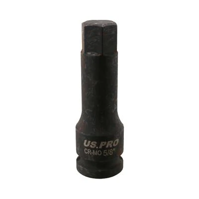 AB TOOLS 5/8" Deep Impact Hex Bit Socket 1/2" Drive 76mm Length Chrome Molybdenum Steel