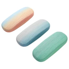 3 Pack Glass Cases Hard Shell, Portable Hard Eyeglasses Case Linen Rainbow