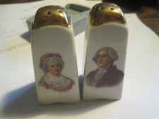 Vintage George  Martha Washington Mount Vernon Salt and Pepper Shakers