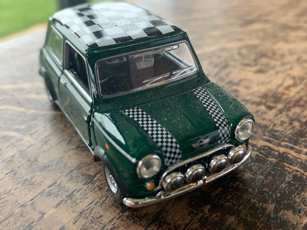 Diecast Model Car Mini Cooper Green Checkered Roof Unboxed Nr Mint