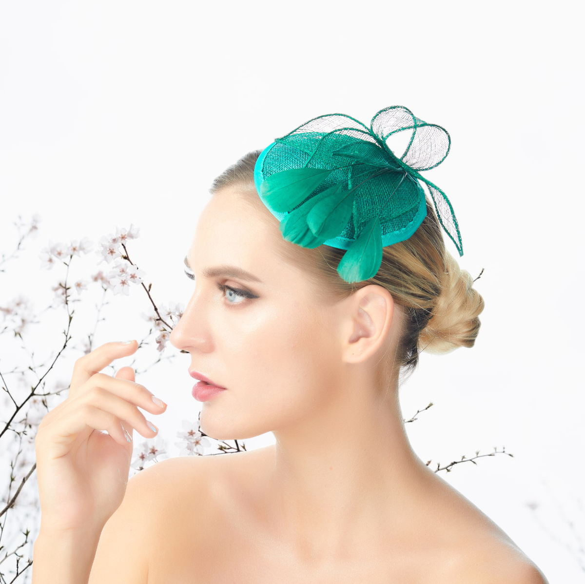 Gorgeous Green Feathers Beads Ribbon Fascinator Derby Tea Wedding Brunch Amazon.com: Fascinators Hats Women Tea Part? Headband  main image 2