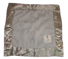 Little Giraffe Gray Furry Security Blanket Silver Satin Trim EXCELLENT CONDITION