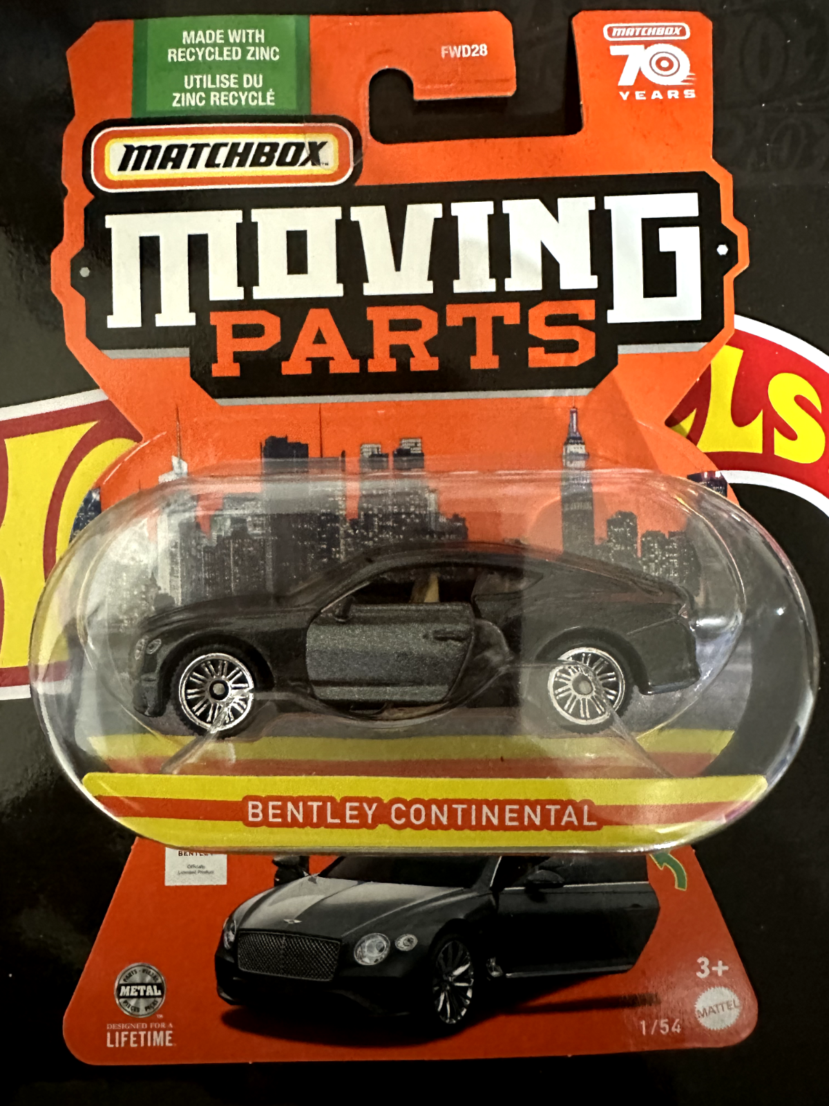 2023 Matchbox Moving Parts #1 Bentley Continental DARK GREY METALLIC | FSC
