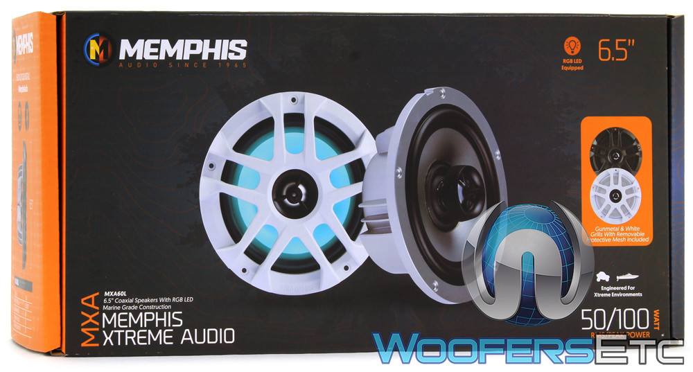MEMPHIS MXA60L GR 6.5" MARINE BOAT AUDIO 2WAY ALUMINUM TWEETERS COAXIAL SPEAKERS