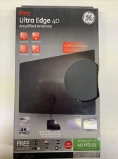 GE  Pro Ultra Edge ￼Amplified TV Antenna 40 Mile Range Digital HDTV FREE SHIP