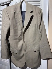 Unbranded Sport Coat Biege with Blue Stripes Size 40 R