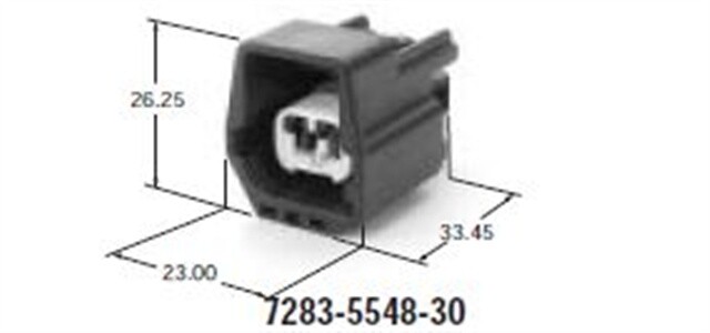 Yazaki 7283-5548-30 2-Pin Female Connector and 716-4103-08