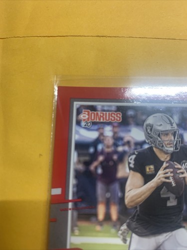 2020 Donruss Base Variation Press Proof Red #197 Derek Carr - Las Vegas Raiders - Picture 3 of 7