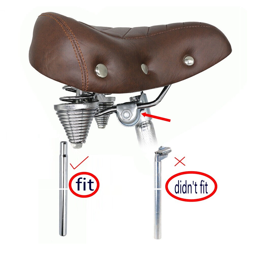 Oversized Retro VTG Thicken Brown Bike Saddle Cruiser Bicycle Comfort