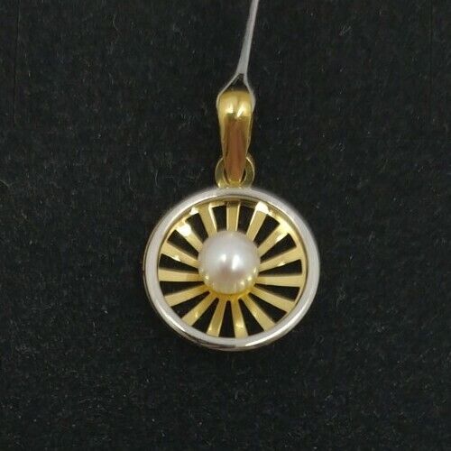 Colgante oro 18k. Con perla y oro blanco - Imagen 1 de 5