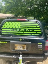 TOYOTA 4 RUNNER Rear Window Graphic Decal Truck SUV IN GOD WE TRUST. ANY COLOR 